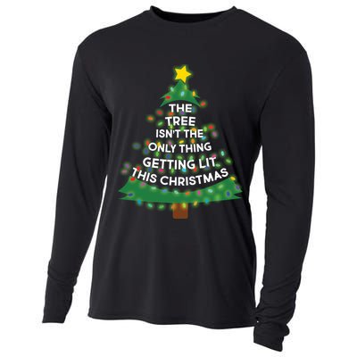 Tree Isn't The Only Thing Getting Lit Ugly Christmas Cooling Performance Long Sleeve Crew