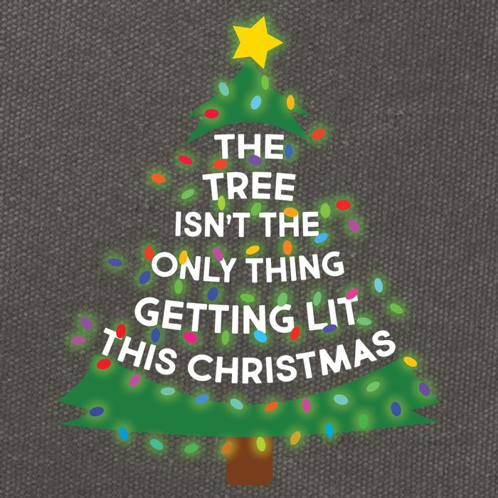 Tree Isn't The Only Thing Getting Lit Ugly Christmas Cotton Canvas Backpack
