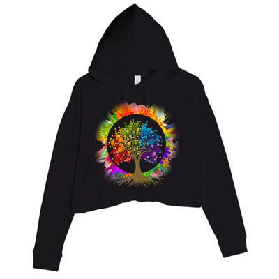 Tree Of Life Crop Fleece Hoodie