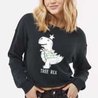Tree Rex Cropped Pullover Crew
