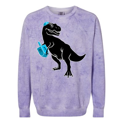 Trex Jewish Dreidel Colorblast Crewneck Sweatshirt