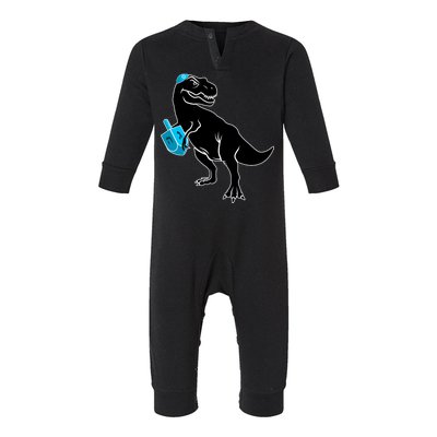 Trex Jewish Dreidel Infant Fleece One Piece