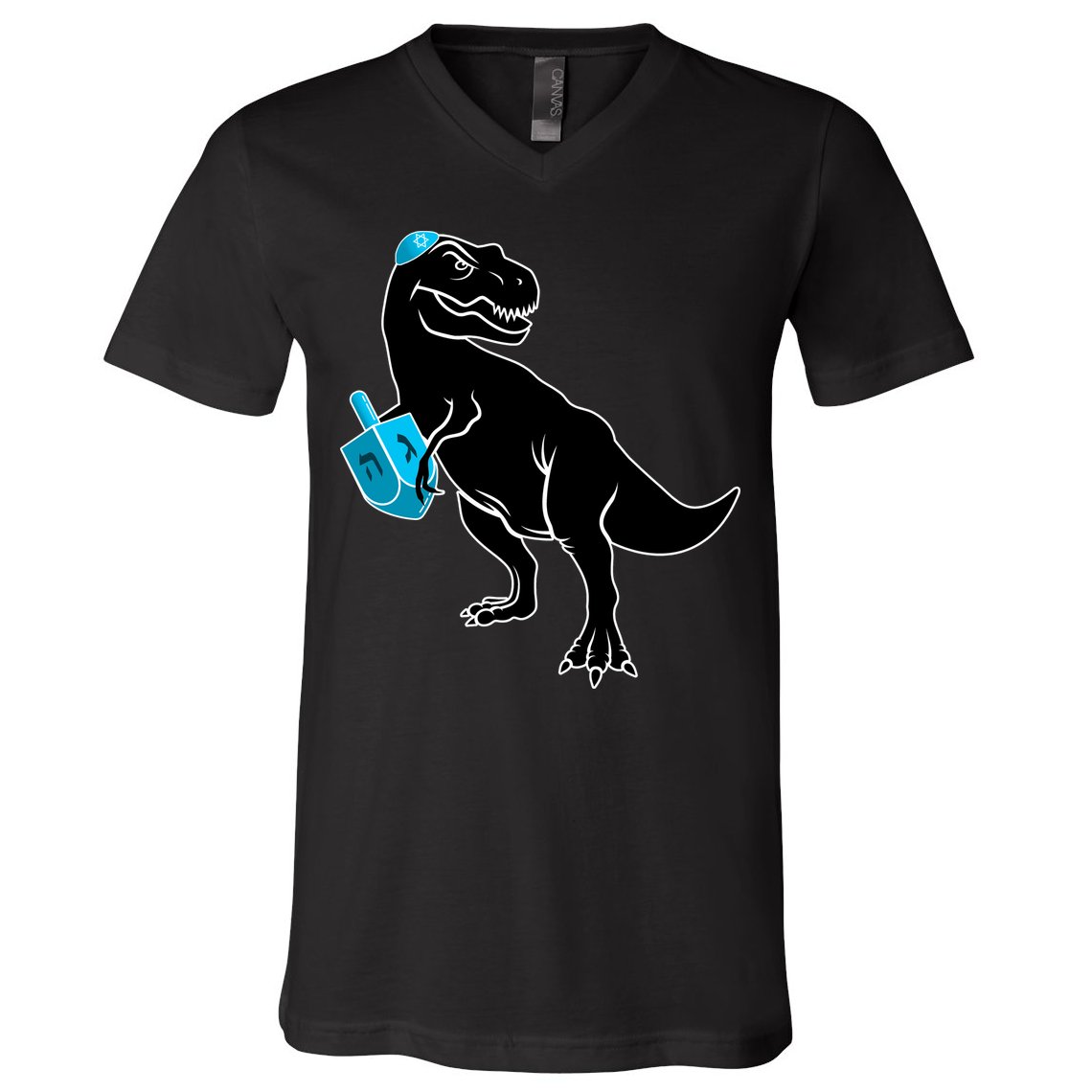 Trex Jewish Dreidel V-Neck T-Shirt