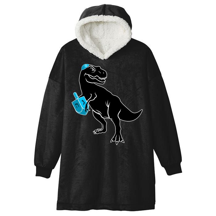 Trex Jewish Dreidel Hooded Wearable Blanket