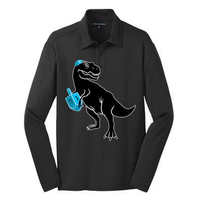 Trex Jewish Dreidel Silk Touch Performance Long Sleeve Polo