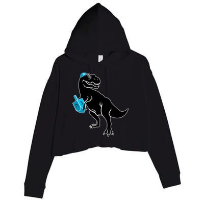 Trex Jewish Dreidel Crop Fleece Hoodie