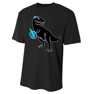 Trex Jewish Dreidel Performance Sprint T-Shirt