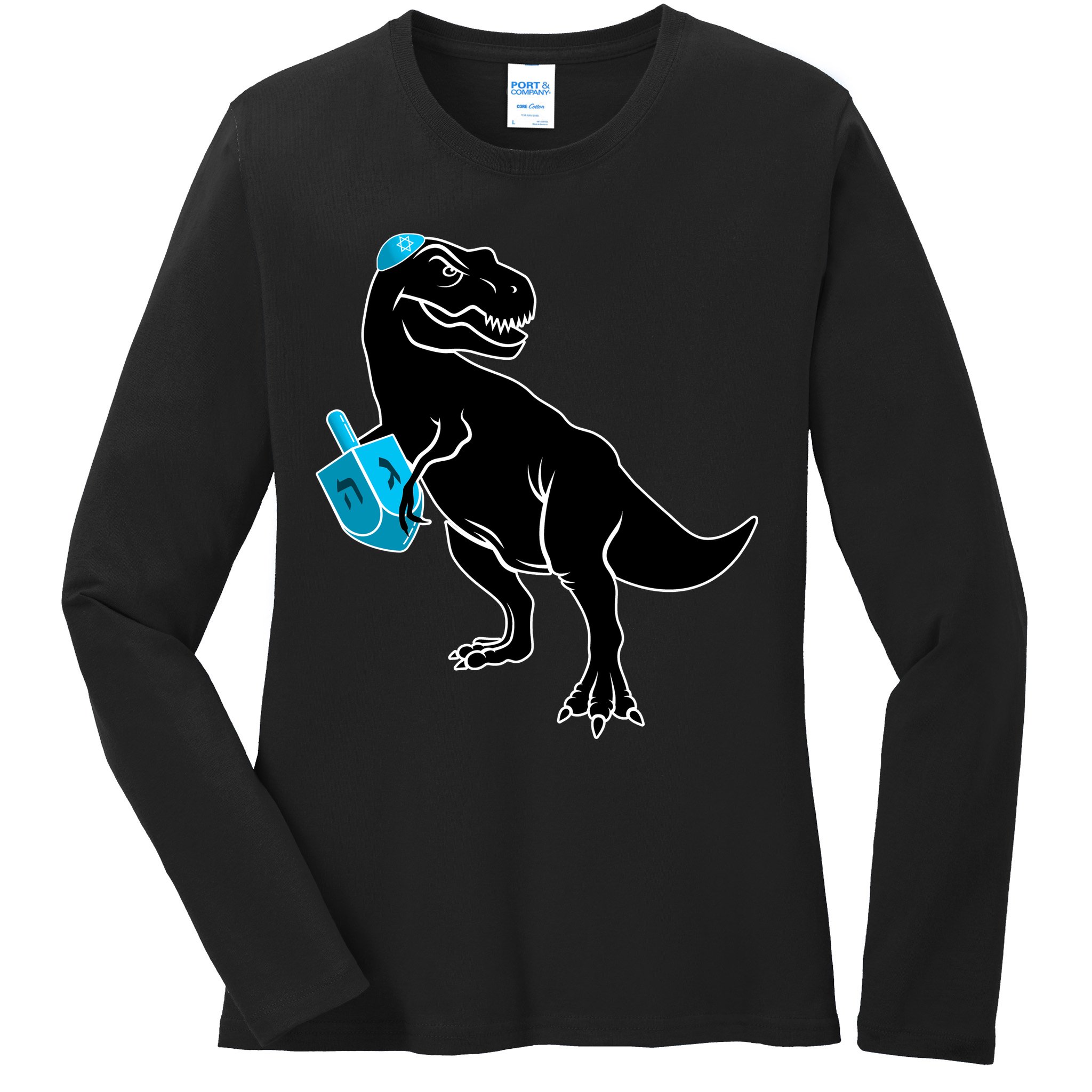 Trex Jewish Dreidel Ladies Long Sleeve Shirt