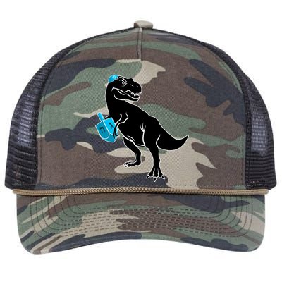 Trex Jewish Dreidel Retro Rope Trucker Hat Cap