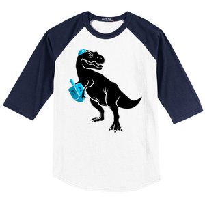 Trex Jewish Dreidel Baseball Sleeve Shirt