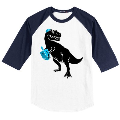 Trex Jewish Dreidel Baseball Sleeve Shirt