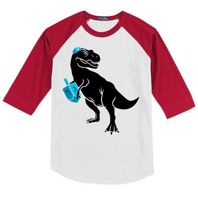 Trex Jewish Dreidel Kids Colorblock Raglan Jersey