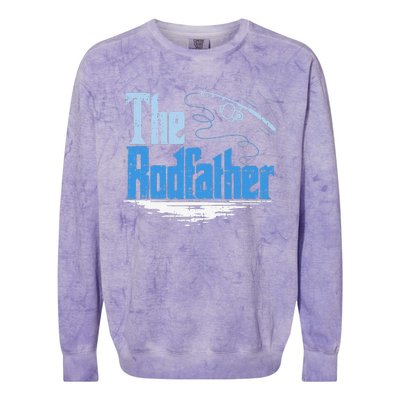 The Rodfather Funny Fishing Parody Colorblast Crewneck Sweatshirt