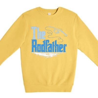 The Rodfather Funny Fishing Parody Premium Crewneck Sweatshirt