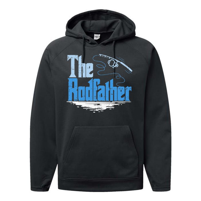 The Rodfather Funny Fishing Parody Performance Fleece Hoodie