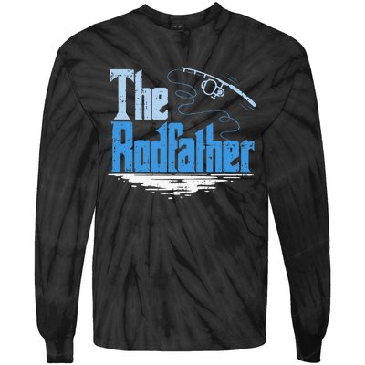 The Rodfather Funny Fishing Parody Tie-Dye Long Sleeve Shirt