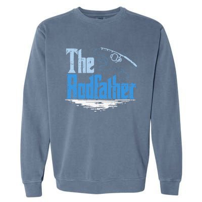 The Rodfather Funny Fishing Parody Garment-Dyed Sweatshirt