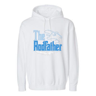 The Rodfather Funny Fishing Parody Garment-Dyed Fleece Hoodie