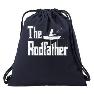 The Rodfather Funny Fishing Dad Drawstring Bag