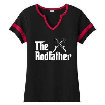 The Rodfather Funny Fishing Fathers Day Gift Dad Grandpa Gift Ladies Halftime Notch Neck Tee