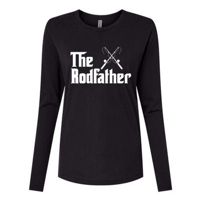 The Rodfather Funny Fishing Fathers Day Gift Dad Grandpa Gift Womens Cotton Relaxed Long Sleeve T-Shirt