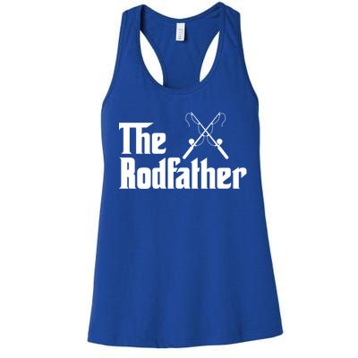 The Rodfather Funny Fishing Fathers Day Gift Dad Grandpa Gift Women's Racerback Tank