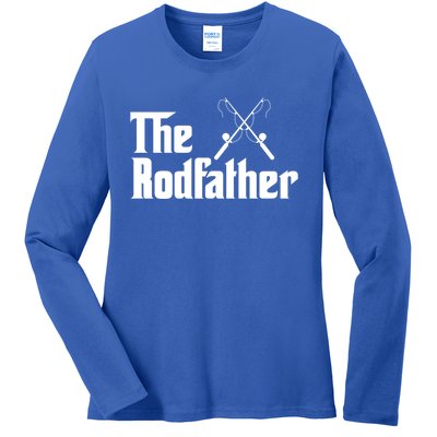 The Rodfather Funny Fishing Fathers Day Gift Dad Grandpa Gift Ladies Long Sleeve Shirt