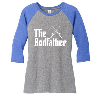 The Rodfather Funny Fishing Fathers Day Gift Dad Grandpa Gift Women's Tri-Blend 3/4-Sleeve Raglan Shirt