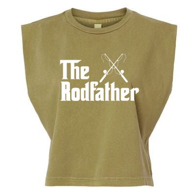 The Rodfather Funny Fishing Fathers Day Gift Dad Grandpa Gift Garment-Dyed Women's Muscle Tee