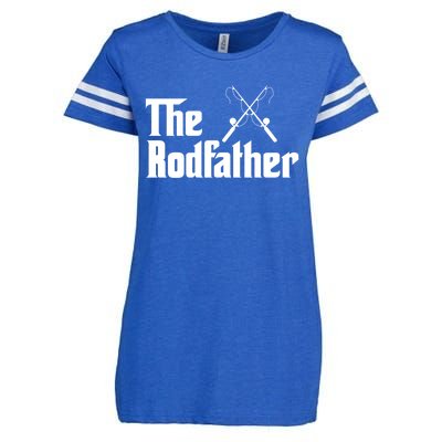 The Rodfather Funny Fishing Fathers Day Gift Dad Grandpa Gift Enza Ladies Jersey Football T-Shirt