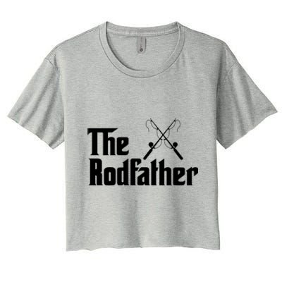 The Rodfather Funny Fishing Fathers Day Gift Dad Grandpa Gift Women's Crop Top Tee