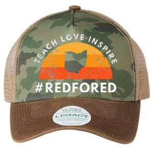 Teacher Red For Ed Ohio Public Education Teach Love Inspire Legacy Tie Dye Trucker Hat