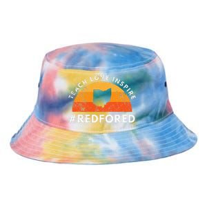 Teacher Red For Ed Ohio Public Education Teach Love Inspire Tie Dye Newport Bucket Hat