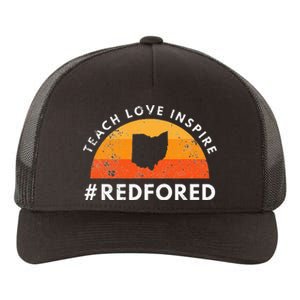 Teacher Red For Ed Ohio Public Education Teach Love Inspire Yupoong Adult 5-Panel Trucker Hat