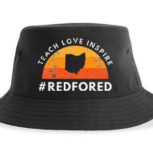 Teacher Red For Ed Ohio Public Education Teach Love Inspire Sustainable Bucket Hat