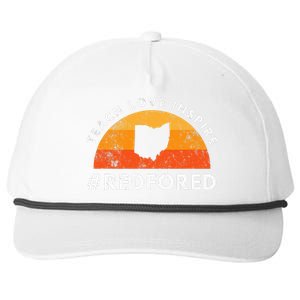 Teacher Red For Ed Ohio Public Education Teach Love Inspire Snapback Five-Panel Rope Hat