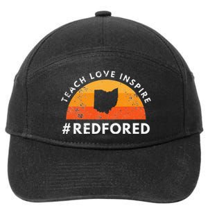 Teacher Red For Ed Ohio Public Education Teach Love Inspire 7-Panel Snapback Hat