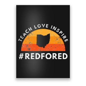 Teacher Red For Ed Ohio Public Education Teach Love Inspire Poster