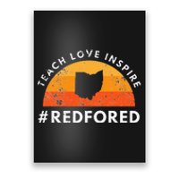 Teacher Red For Ed Ohio Public Education Teach Love Inspire Poster