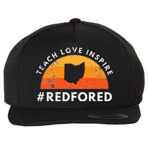 Teacher Red For Ed Ohio Public Education Teach Love Inspire Wool Snapback Cap