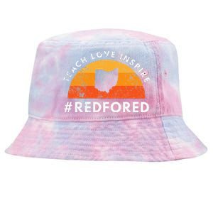 Teacher Red For Ed Ohio Public Education Teach Love Inspire Tie-Dyed Bucket Hat