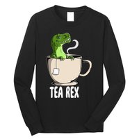 Tea Rex Funny T Rex Dinosaur Joke Pun Tyrannosaurus Long Sleeve Shirt
