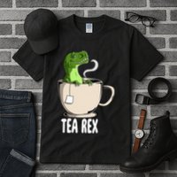 Tea Rex Funny T Rex Dinosaur Joke Pun Tyrannosaurus Tall T-Shirt