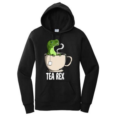 Tea Rex Funny T Rex Dinosaur Joke Pun Tyrannosaurus Women's Pullover Hoodie