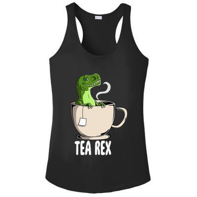 Tea Rex Funny T Rex Dinosaur Joke Pun Tyrannosaurus Ladies PosiCharge Competitor Racerback Tank