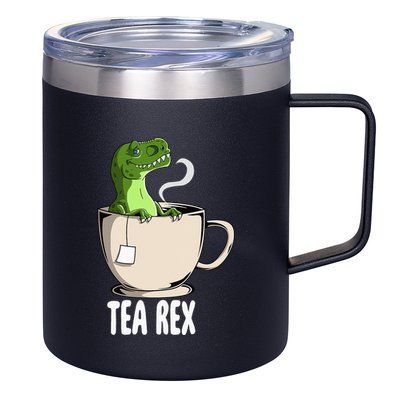 Tea Rex Funny T Rex Dinosaur Joke Pun Tyrannosaurus 12oz Stainless Steel Coffee Mug