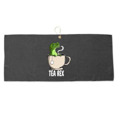 Tea Rex Funny T Rex Dinosaur Joke Pun Tyrannosaurus Large Microfiber Waffle Golf Towel