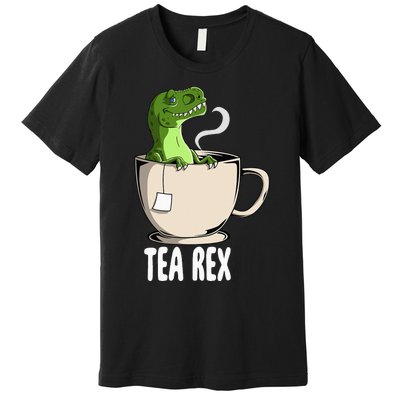 Tea Rex Funny T Rex Dinosaur Joke Pun Tyrannosaurus Premium T-Shirt