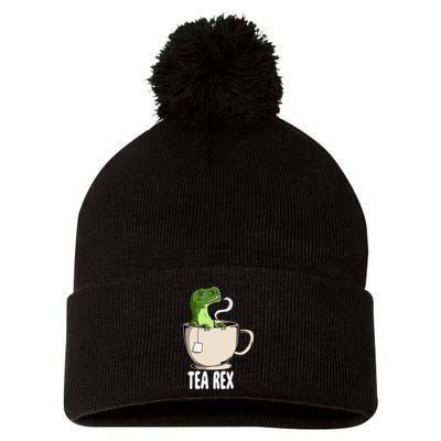 Tea Rex Funny T Rex Dinosaur Joke Pun Tyrannosaurus Pom Pom 12in Knit Beanie