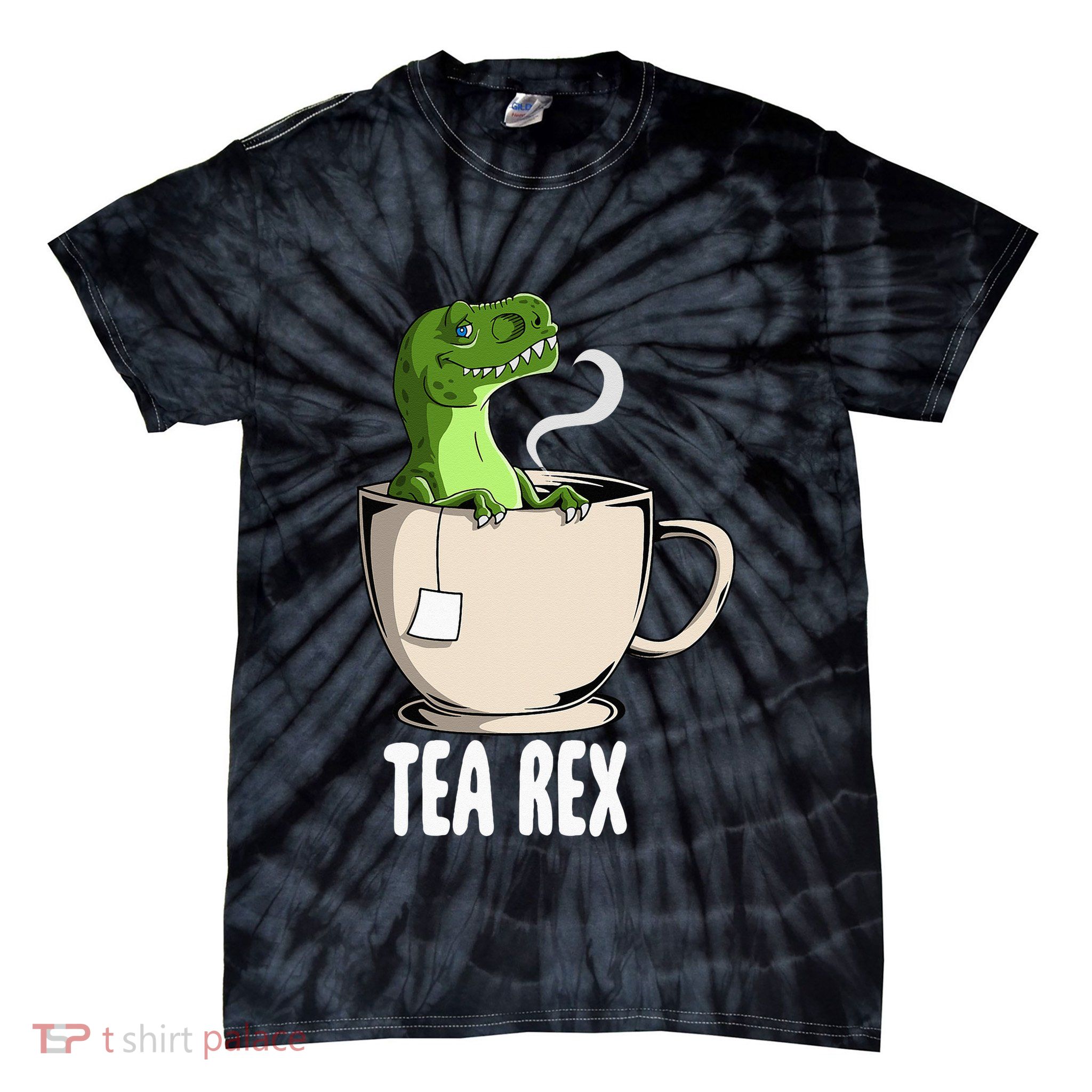 Tea Rex Funny T Rex Dinosaur Joke Pun Tyrannosaurus Tie-Dye T-Shirt